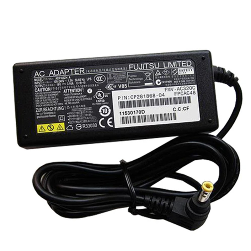 Original Fujitsu 60W AC Power Adapter 19V 3.16A 60W Laptop Charger, 5.5*2.5mm